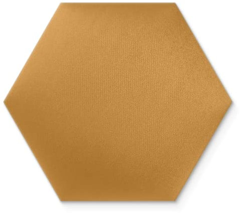 Wandkissen 3D-Wandpaneele zur Selbstmontage, aus Veloursstoff mit weicher Füllung Kopfteil als Dekoration für Schlafzimmer Büros Kinderzimmer Flure - Hexagon 30x26 cm Gelb