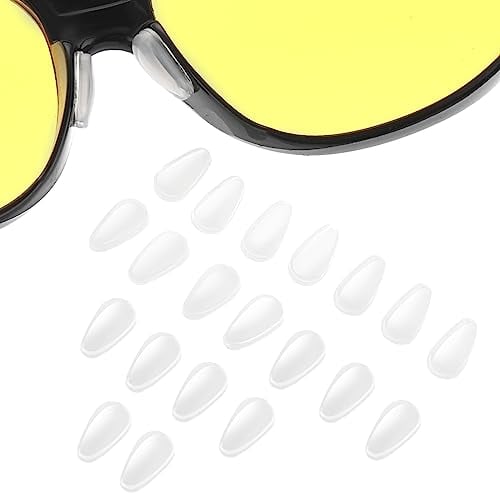 Bewudy 10 Pairs Eyeglass Nose Pads for Glasses, 3mm Adhesive Eyeglasses Nose Grips, Soft Silicone Nosepads for Eyeglasses Sunglasses Reading Glasses (Transparent)