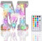 Light Up Letters, Glitter LED Letter Lights 18 Color Changing Diamond Alphabet Sign Night Light with Remote Control for Girls Gifts Birthday Bar Wedding Party Christmas Valentine Wall Table Decor - M