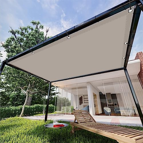 Sonnensegel Wasserdicht Rechteckig 3 x 5 m PES Polyester mit UV Schutz Rechteckig Schattiernetz mit Spannseilen für Garten Outdoor,Pool, Khaki