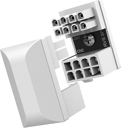 AMZLORD GPU VGA PCIe 8 pines hembra a 8 pines macho U Turn 180 grados ángulo conector adaptador de corriente para computadora de escritorio tarjeta gráfica de video externa, tipo inverso, paquete de 2