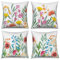 ASDCXZ Blumen Kissenbezug 40x40 cm 4er Set, Frühling Rose Blau Bunt Blumen Grün Blätter Weiß Sofa Dekokissen Kissenbezüge Kissenhülle Waschbar Polyester Textil Outdoor Kopfkissenbezug Kissen Bezug