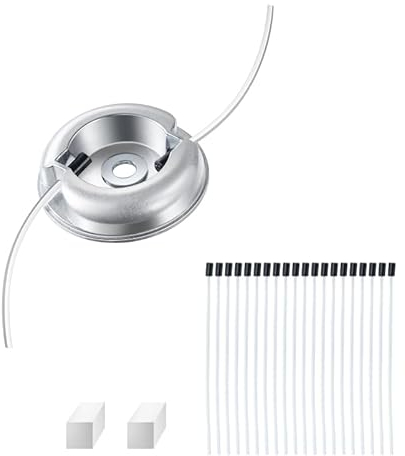 Fanztool Universal Fadenkopf für für Motorsense & Freischneider, inkl. 22 Stück Quadratische Schneidfäden, Robuster Aluminium Trimmerkopf für schnelles & scharfes Mähen