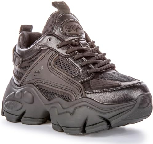 Buffalo Binary Athena Women's Vegan Platforms (Schwarz, EU 38)