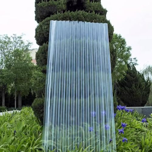 Panneaux de Toiture Transparente,Panneau Anti-Pluie Isolant,Feuille de Toit Sunshine de 1,2mm épaisseur,Plaque ondulées en FRP,Tôle de Revêtement,pour Hangar de Garage (0.9x1.4m/35x55in)