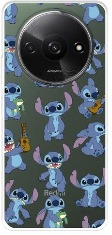 Coque pour Xiaomi Redmi A3 officielle Lilo et Stitch motif transparent pour protéger votre téléphone portable en silicone souple sous licence officielle Disney