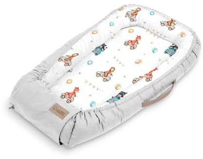 Babynestchen Autos - 80x45cm - Warmer Baby Nestchen für Babybett - Schlafnest fürs Schlafen - Bettnestchen Babys Kokon Kuschelnest