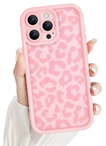 Newseego Case Compatible for iPhone 15 Pro Max, Aesthetic Leopard Print Styles Pattern Design Girls Women Phone Case Soft Slim TPU All-inclusive Lens Shockproof Cover for iPhone 15 Pro Max-Pink