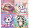4er Set 5D Diamond Painting Kinder Tiere-Set Full Diamant Painting Bilder Kinder Tiere,DIY Mosaikherstellung Basteln Mädchen Junge 6 7 8 9 10 11 12 Jahre,Geschenk Kinder Ab 6 Jahre 15x15cm