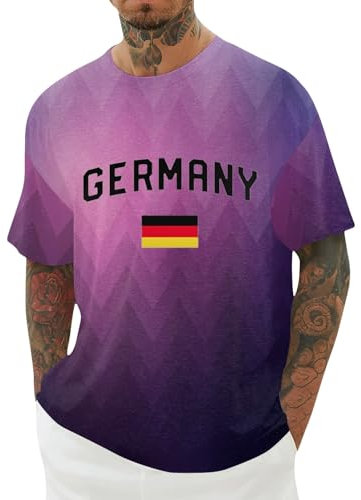 Ultra Cotton Herren T-Shirt EM 2024 Fußball Trikot Mit Nummer Tshirt Fanartikel T Shirts Für Herren Kurzarm Rundhals Sommer Herren T-Shirt Packs, hot pink, XXXL