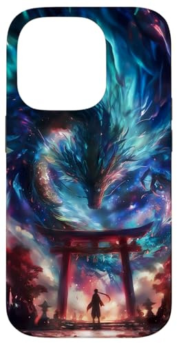 Epischer Torii Tor Drache japanisch asiatische Kultur Hülle für iPhone 14 Pro