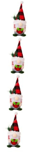 PRETYZOOM 4 Stück Gnom-Ornament Weihnachtszwerggeschenke Dänemark Norwegen Nisse Puppe Weihnachtsmannfiguren Gnom Weihnachtspuppe Gesichtsloses Puppenornament GNOME Puppe Dekore Polyester