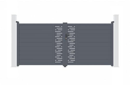 Casanoov Portail battant 3,5m ARLBERG H.160cm aluminium gris