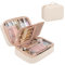 Makeup Travel Bag Large Capacity Waterproof Cosmetic Organizer Bag with Makeup Brush Compartment & Handle for Women Girls Travel Toiletry Accessories, Cream