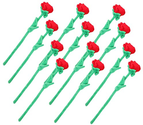 KICHOUSE 12piezas Ramo De Flores De Rosa Artificial De Flores De Peluche Ajustables Decoración para Hogar y Fiesta Vibrante Fácil Mantenimiento y Uso Interior Exterior