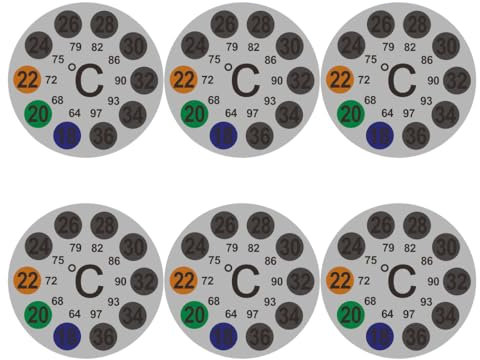 XPEX 6 Piezas Termómetro Acuario Etiqueta Engomada, Termómetro De Acuario, Acuario Digital Temperatura Adhesiva Termómetro Pasta En Acuario, Para Acuarios, Preparación De Cerveza(B)