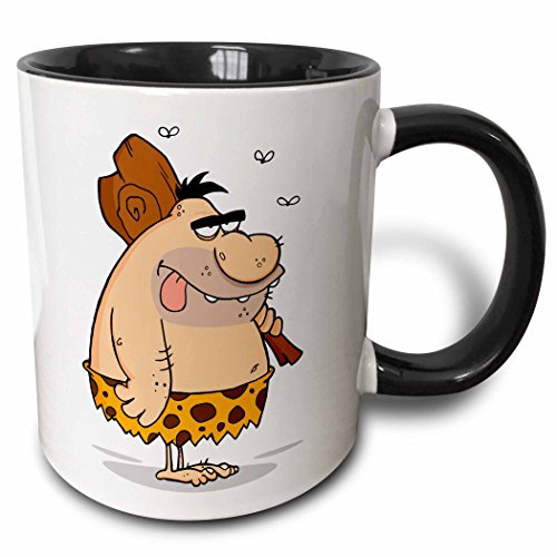 Keramik Kaffeetassen Neuheit Keramik Tasse Personalisiert Teetasse Geschenk-Idee Für Geburtstagsgeschenk Frauen 330 Ml Lustig, Goofy, Höhlenmensch, Karikatur, Mit, Keule