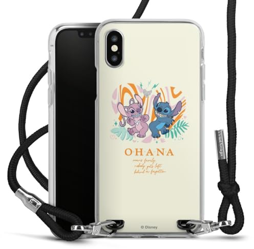 Carry Case kompatibel mit Apple iPhone X Hülle mit Band Handykette zum Umhängen schwarz Lilo & Stitch Offizielles Lizenzprodukt Disney