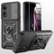 Cover Compatibile con ZTE Nubia Neo 2 con 1 Pack Vetro Temperato,con Protezione Fotocamera [Slidable] Custodia 360°Rotante Anello Supporto Militare - Nero