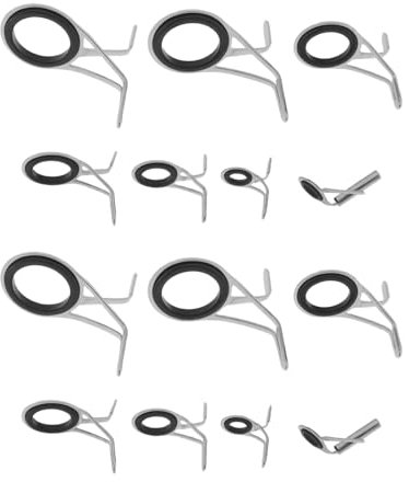 VGOL Set mit 14 Stück Angelrutenringen Reparaturset für Langstrecken-Angelrutenführungen (1,8cm 1,4cm 1,1cm 0,8cm 0,6cm 0,5cm 0,5cm)