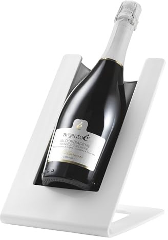 argentoè Gelette Rafraîchisseur de Bouteille de Vin - Porte-Bouteille Réfrigérant et Glacette Thermique de Table - Présentoir pour Mousseux et Champagne Sans Glace - Design Made in Italy (Blanc)