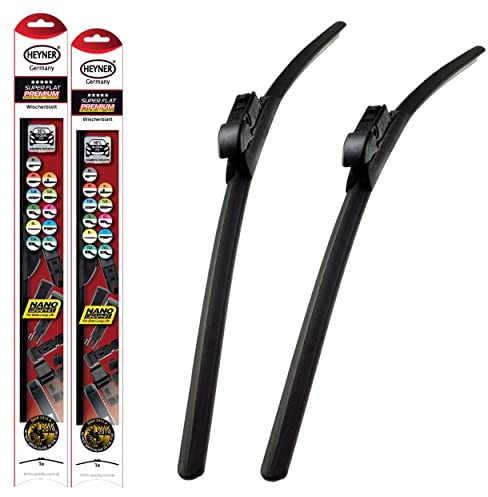 Fits Audi Q3 2011-2024 Heyner Germany Aero Flat Windscreen Wiper Blades Replacement Front Set 2420 HSF2420ST