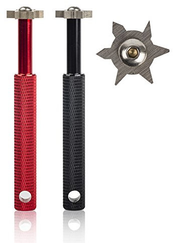 HIFROM Rillenschärfer mit 6 Köpfen – Golfschläger-Rillenschärfer und Reiniger für alle Eisen, Pitching Sand Lob Gap und Approach Wedges und Utility Clubs (schwarz + rot)