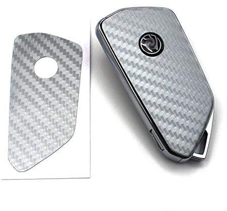 Schlüssel Folie K144 für 3 Tasten Auto Folien Cover Etui selbstklebend Schutzhülle Schlüsselhülle Aufkleber (Carbon Anthrazit)