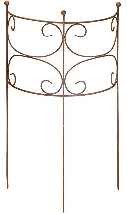 Rankgitter Rankhilfe Staudenhalter Strauchhalter halbrund Rankgerüst Metall Eisen Rost Deko Staudenhalter 100cm hoch (50cm breit)