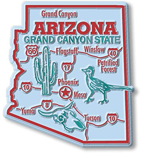 Classic Magnets, Arizona, Giant State Magnet, 7,1 x 7,9 cm, Sammlerstück, Souvenirs und Geschenke, hergestellt in den USA