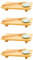 DuneDesign Lot de 4 planches à sushi japonaises - 27 x 16 x 4 cm - Assiettes de service avec coupelles