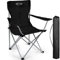 ACTIVE FOREVER Campingstuhl Faltbar, Klappstuhl Leichter Tragbarer Stuhl mit Getränkehalter und Armlehnen, bis 100kg Belastbar, Angelstuhl für Camping, Strand, Garten, Grillen, Angeln - Schwarz