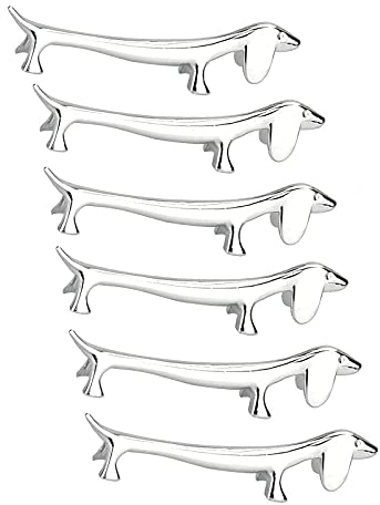 Dciustfhe 6 Pcs Chopsticks Rest Little Dog Chopsticks Holder Dachshund Zinc Alloy fork Stand Spoon Tableware Rack Holder Tool