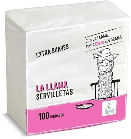 Servilletas suaves 2 capas La Llama Dia bolsa 100 unidades