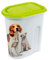 Acan Contenedor Comida para Mascotas, Tapa abatible, Bote, Tarro, Recipiente para pienso, Perros, Gatos, 5,7 litros, 24 x 25,5 x 14 cm, diseño Aleatorio