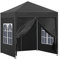 CLIPOP Pop-Up-Pavillon, 3 x 3 m, mit 4 Seitenteilen und Tragetasche, robuster sofortiger Unterschlupf-Pavillon für Hochzeit, Outdoor, Camping, Strand (schwarz)