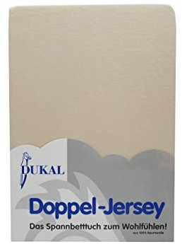 Dukal | Spannbettlaken für Split Topper | max. Höhe 10 cm | 180x200 – 200x200 cm | aus hochwertigem DOPPEL-Jersey | 100% Baumwolle | Farbe: Natur