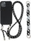 Alihtte Coque pour iPhone 12 Pro Max avec Cordon de Collier, Coque pour iPhone 12 Pro Max Silicone TPU Bumper Etui Housse avec Cordon Réglable Lanyard Case pour iPhone 12 Pro Max Antichoc Cover-Noir