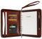 GraduationMall A5 Schreibmappe mit Ringbuch Reißverschluss Portfolio Klemmbrett Business Mappe Dokumentenmappe Organizer Braun