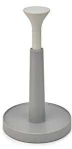 Joseph Joseph Duo Porte-rouleau de cuisine facile à déchirer (hauteur maximale du rouleau de cuisine de 24 cm), gris/blanc