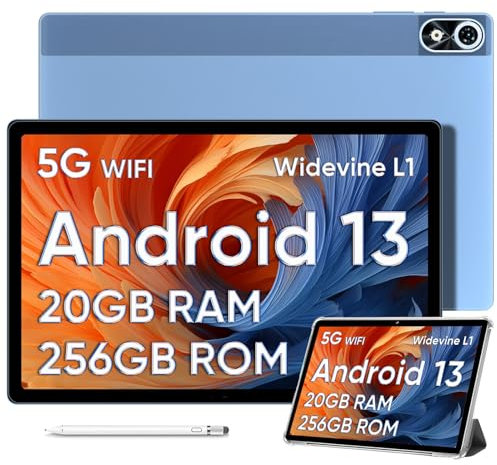 DOOGEE Tablette Android 13 T10 Plus, Écran 2K de 10,51, 20GB RAM+256GB ROM(1TB TF), 8250mAh, Caméra 13MP Tablette, TÜV Certificat, Dual 4G LTE+5G WiFi Tablette Tactile, Widevine L1/Face ID