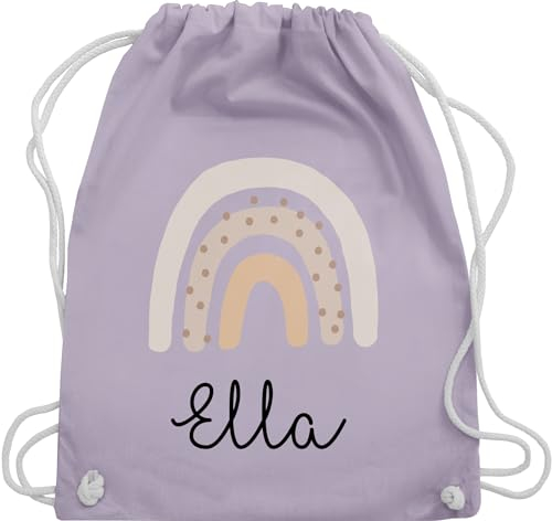 Turnbeutel Rucksack - Schöner Regenbogen Rainbow - Unisize - Pastell Lila - name beutel kindergarten personalisierte juterucksack und schule sportbeutel stoffbeutel schulbeutel mädchen kita