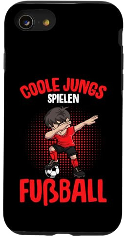 Coole Jungs spielen Fußball Fußballer Jungen Kinder Hülle für iPhone SE (2020) / 7 / 8