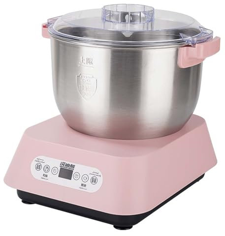 XLGNXXL Vollautomatische Teigknetmaschine, vollautomatische Teigknetmaschine, 25–38 °C, Gärfunktion mit konstanter Temperatur, 5 l, Rosa, 5 l