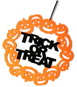 Halloween Wanddekoration aus Vliesstoff mit Kürbissen, Wand und Tür Feier