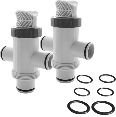 Xevinas Pool Zubehör - Pool Absperrhahn 38mm & 32mm, 3 Wege Ventil Pool Schlauchverbinder 38mm & 32mm, Pool Ersatzteile 11872 Säulenventilstopfen, Für Oberirdische Pool Und Poolpumpe Wartung (2STK)