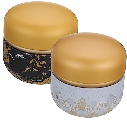TIDTALEO 2 Piezas Caja de Almacenamiento de Japonés de Metal de Organizador Portátil para Infusiones y Decoración Único y Material de Resistente y Duradero