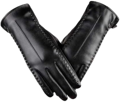 Xheanxu Women's Leather Gloves, Touchscreen Thermal Lined PU Winter Leather Gloves for Women, Fashionable Waterproof Design, Driving Gloves, Ideal Gifts for Women, Mum, Girls