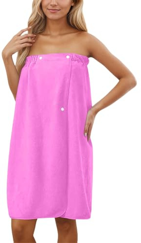 Dasongff Peignoir pour Femme, paréo de Sauna pour Femme, Serviette de Sauna absorbante et Non pelucheuse, Peignoir avec Poches, élastique