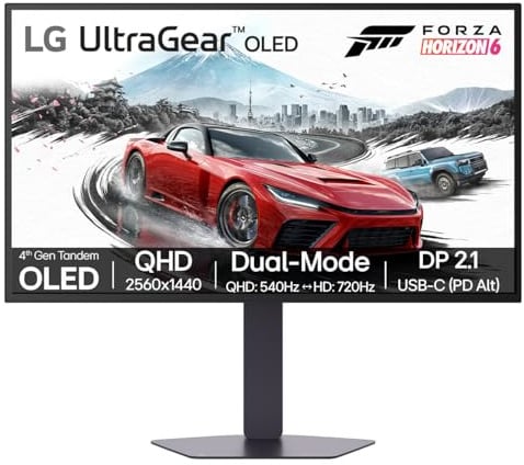 LG ELECTRONICS Monitor PC 68,6 cm [27] 2560 x 1440 Pixel Quad HD OLED Nero (27IN ULTRAGEAR OLED 2560X1440 - 16:9 0.02MS 1500000:1 HDMI/DP)